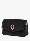 Aspinal of London Eliza velvet clutch bag black - British product