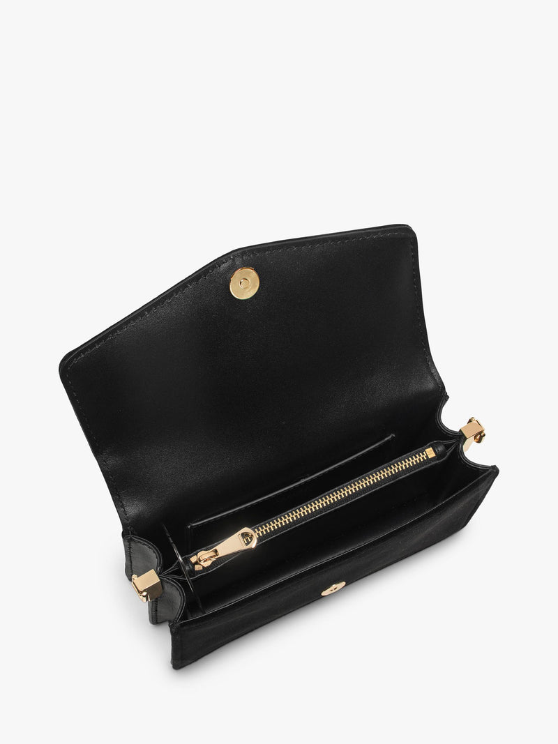 Aspinal of London Eliza velvet clutch bag black - British product