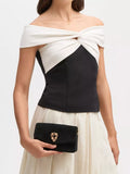 Aspinal of London Eliza velvet clutch bag black - British product