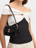 Aspinal of London Eliza velvet clutch bag black - British product