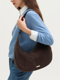Aspinal of London large crescent suede bag, UK version