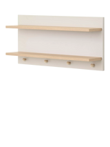 John Lewis Obaby Thea Nursery Double Wall Shelf with Hooks, Latte- Buy online at McGrocer