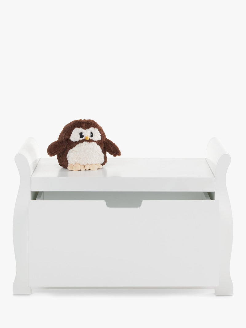Obaby Stamford white toy box with 46-litre capacity - British product