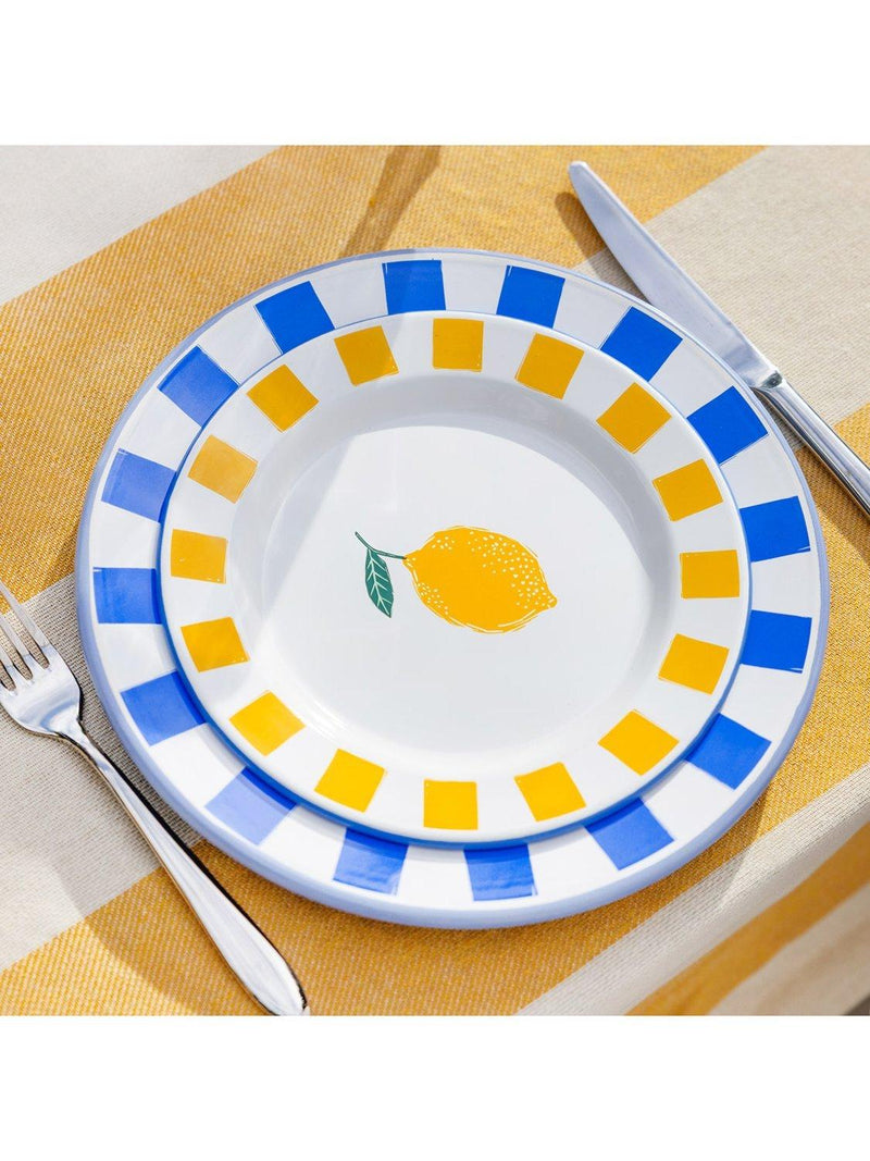 Talking Tables lemon enamel plate 20cm (British brand)