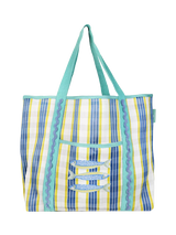 John Lewis Talking Tables Sardine Check Tote Bag, Blue/Multi- Buy online at McGrocer