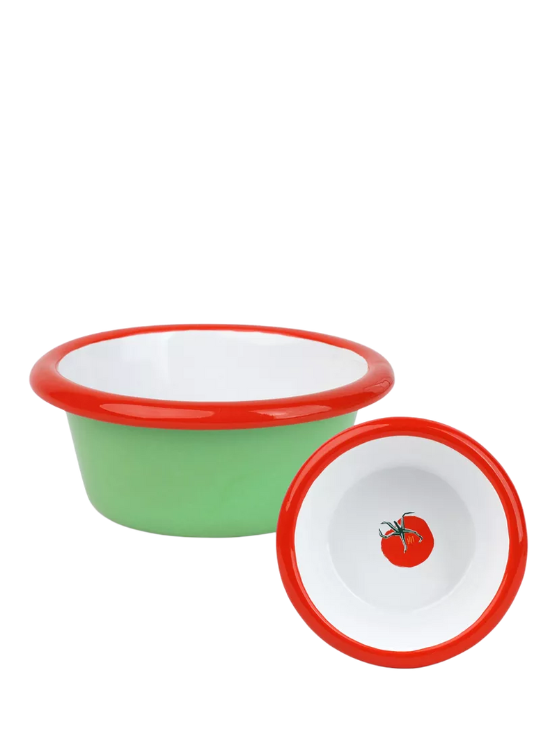 Talking Tables tomato enamel dip dish 8cm, British product
