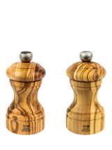 John Lewis Peugeot Classic Bistro Manual Adjustable Olive Wood Salt and Pepper Mills, 10cm, Natural- Buy online at McGrocer