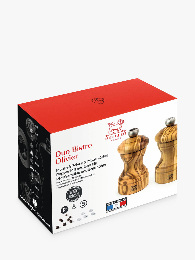 Peugeot Classic Bistro salt and pepper mills 10cm, imported from the UK
