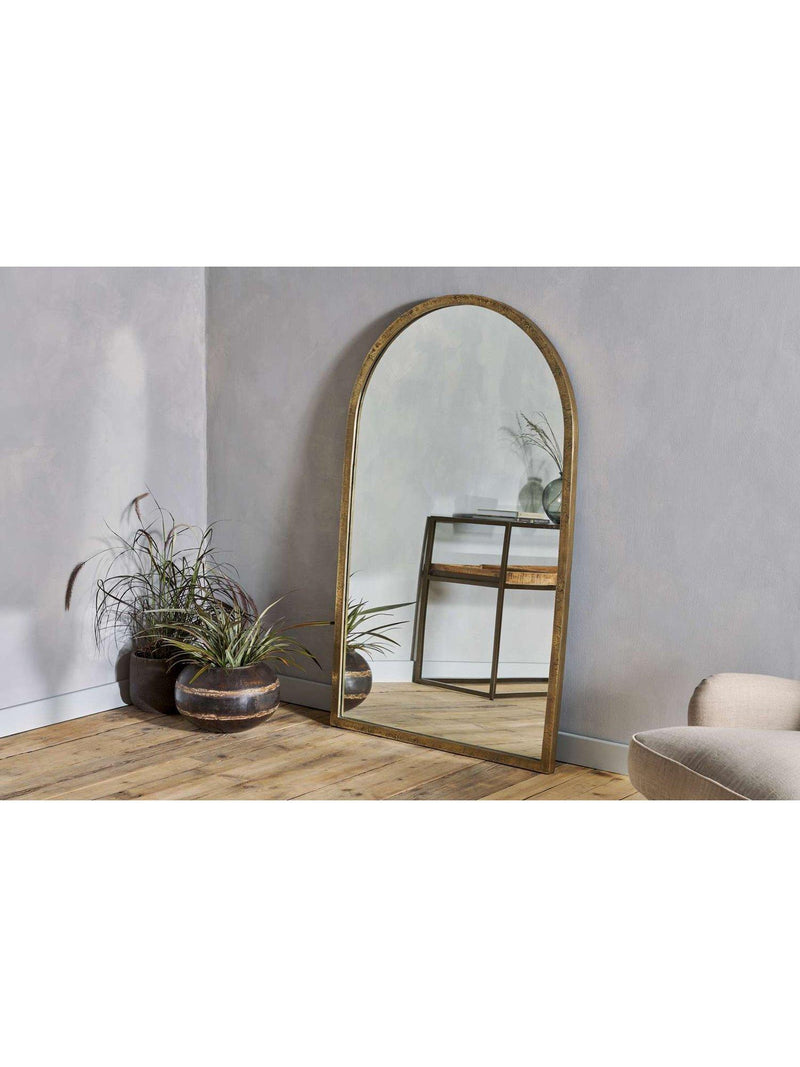 nkuku Murwara full length arched mirror brass - British product