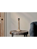 nkuku Avisa mango wood spiral table lamp imported from the UK