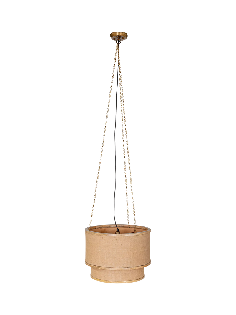 nkuku Darat mango wood and jute ceiling light natural, British brand