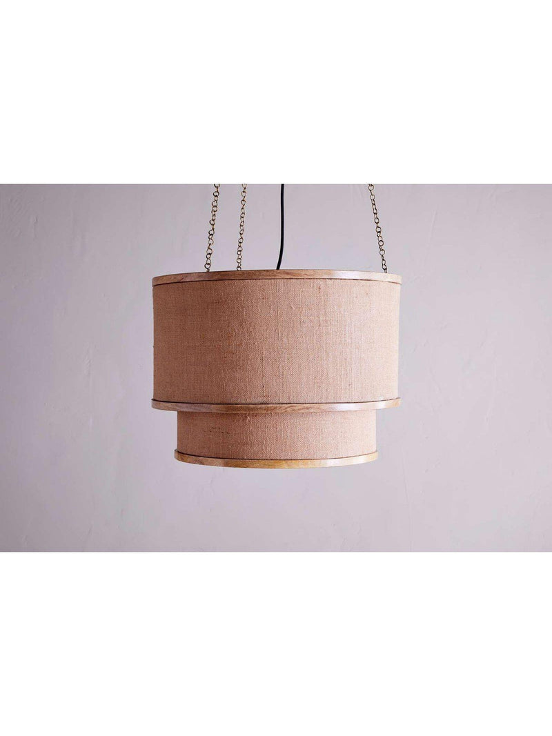 nkuku Darat mango wood and jute ceiling light natural, British brand