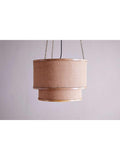 nkuku Darat mango wood and jute ceiling light natural, British brand