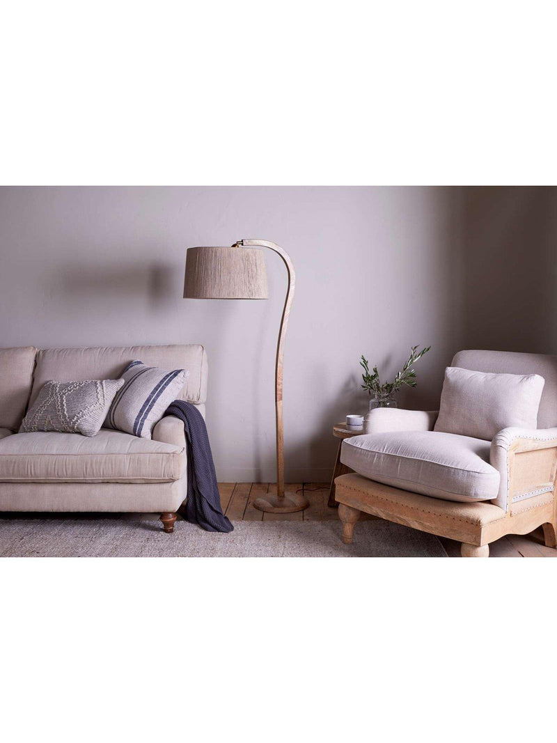 nkuku Namira mango wood floor lamp base natural - British product