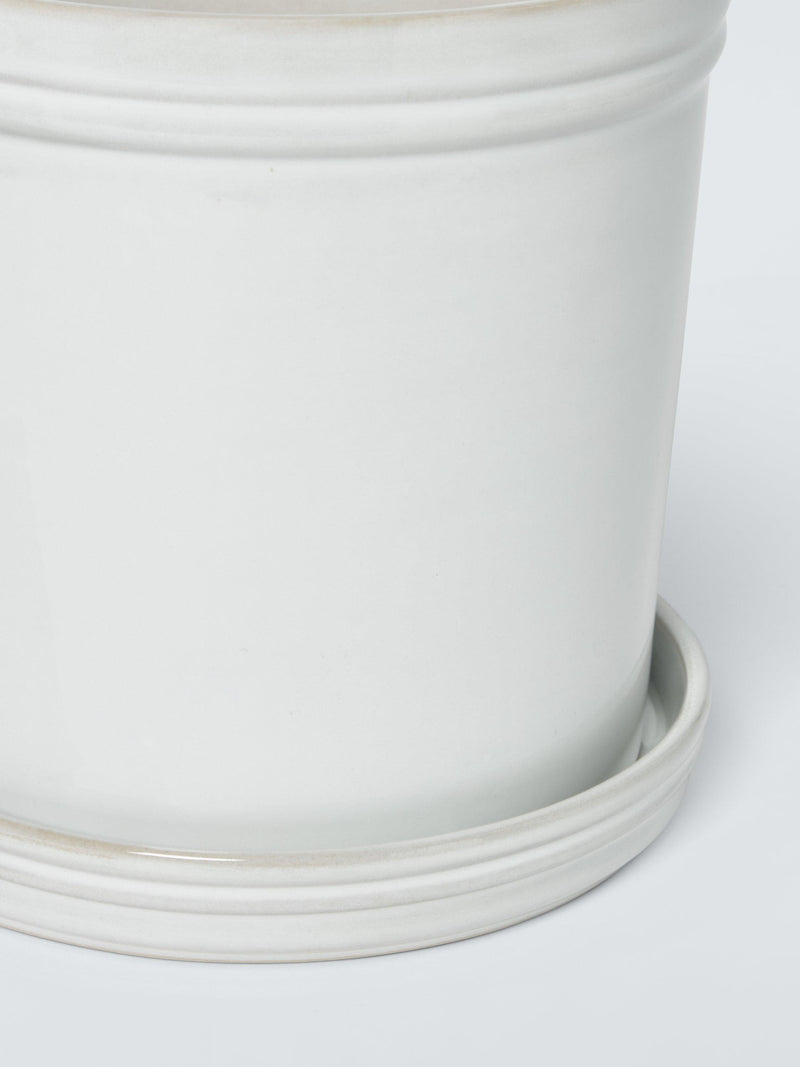 John Lewis classic glazed stoneware planter 19cm cream (British brand)