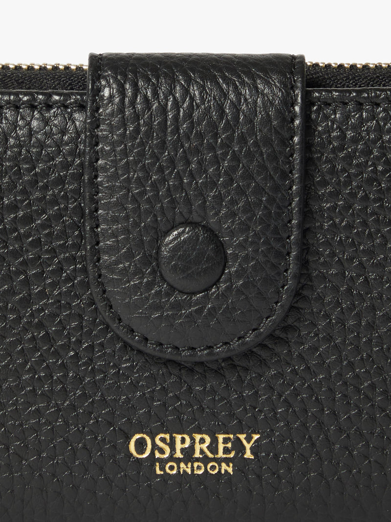 Osprey London medium leather popper purse - British product