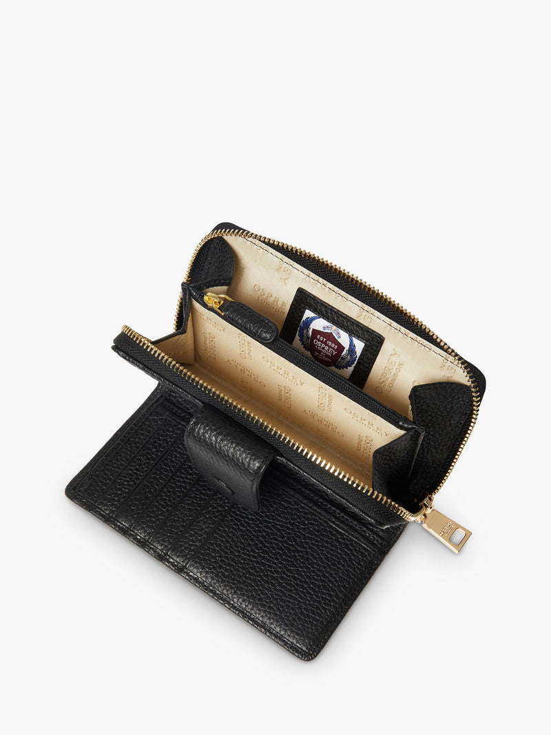Osprey London medium leather popper purse - British product