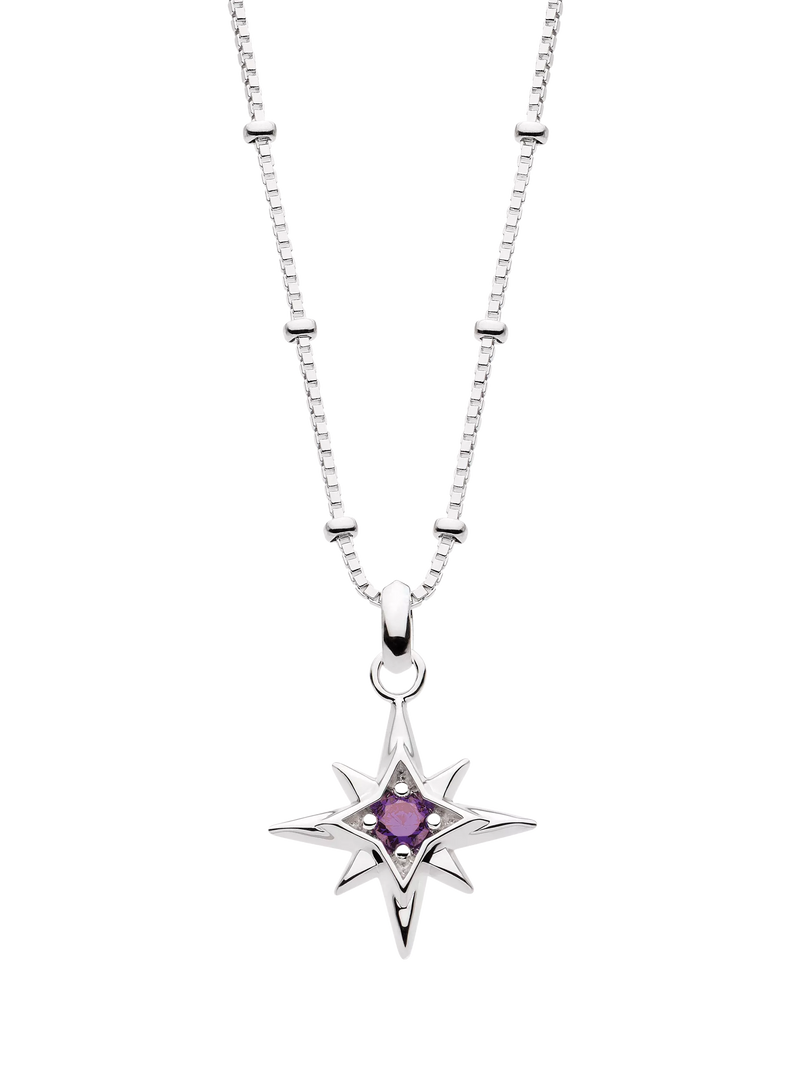 Kit Heath Céleste Aurora crystal birthstone necklace with amethyst - British product