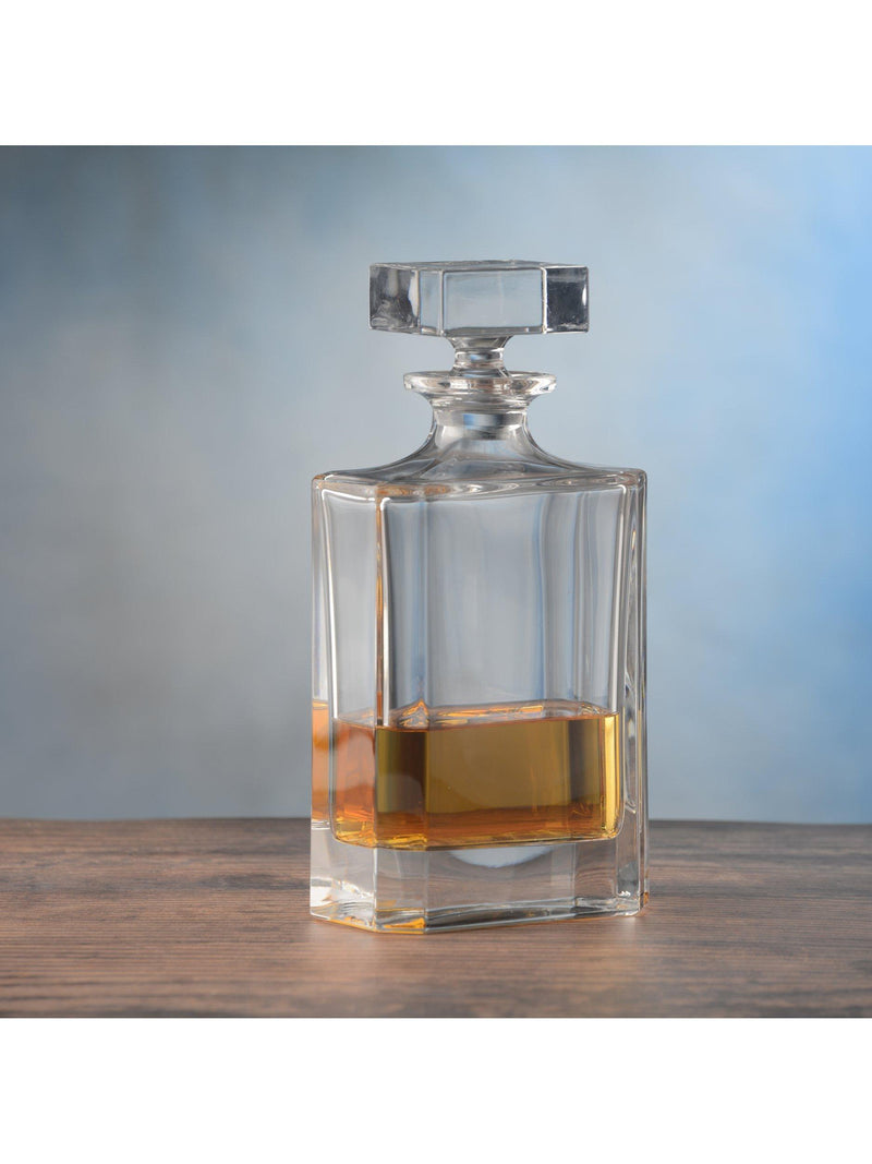 Crystalite Bohemia rectangular crystal glass decanter 700ml - British product