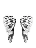 UNOde50 Be Invincible Textured Wing Earrings Silver Plated Drop 10.90cm