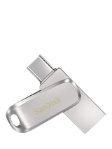 John Lewis SanDisk Ultra Dual Drive Luxe USB-C & USB-A Flash Drive, 128GB, Silver- Buy online at McGrocer