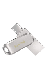 John Lewis SanDisk Ultra Dual Drive Luxe USB-C & USB-A Flash Drive, 256GB, Silver- Buy online at McGrocer