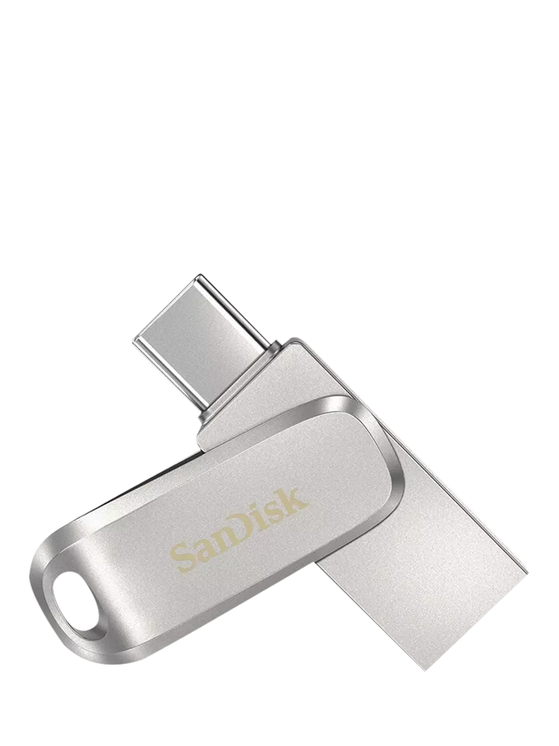 SanDisk Ultra Dual Drive Luxe USB-C & USB-A Flash Drive, 256GB, Silver