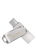 SanDisk Ultra Dual Drive Luxe USB-C & USB-A Flash Drive, 256GB, Silver