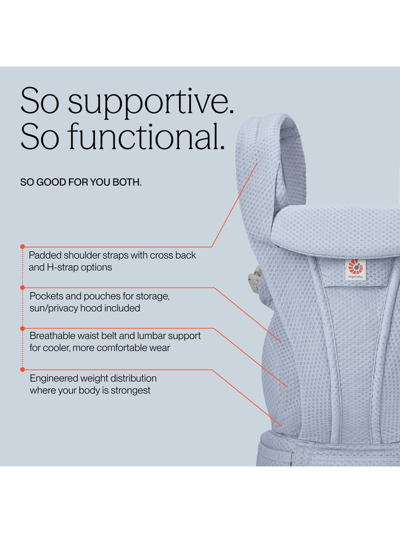 Ergobaby Omni Deluxe Mesh Baby Carrier Serene Blue, UK version