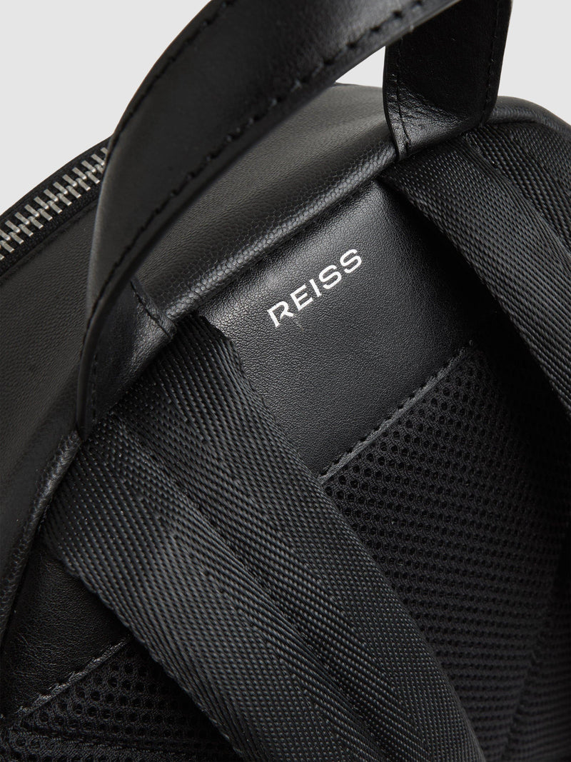 Reiss leather backpack black - British product