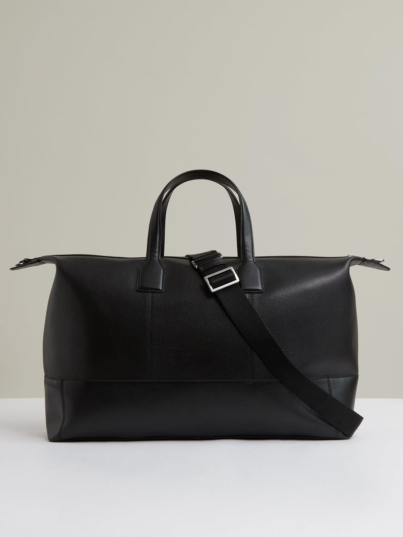 Reiss Casey leather holdall bag black - British product