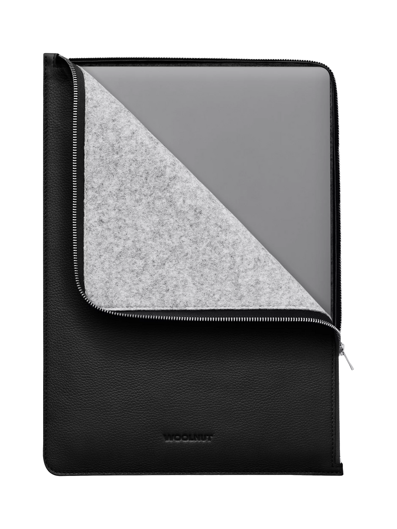 WOOLNUT leather folio for 16-inch MacBook Pro black (British brand)