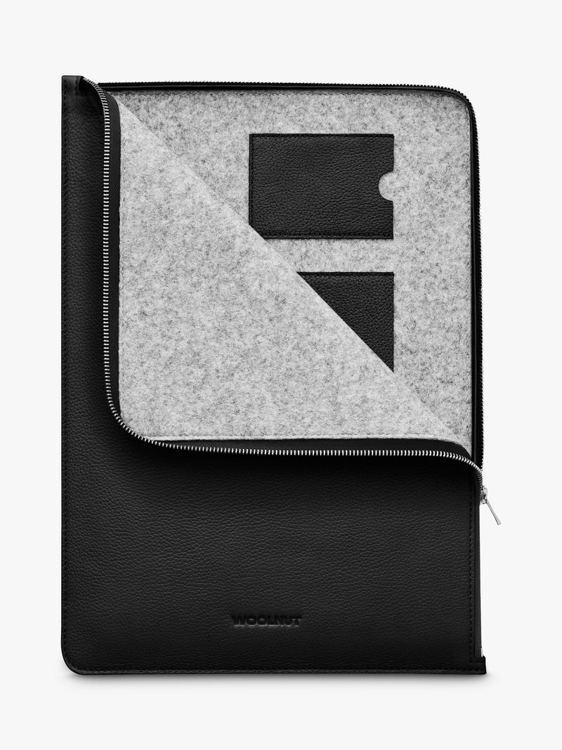 WOOLNUT leather folio for 16-inch MacBook Pro black (British brand)