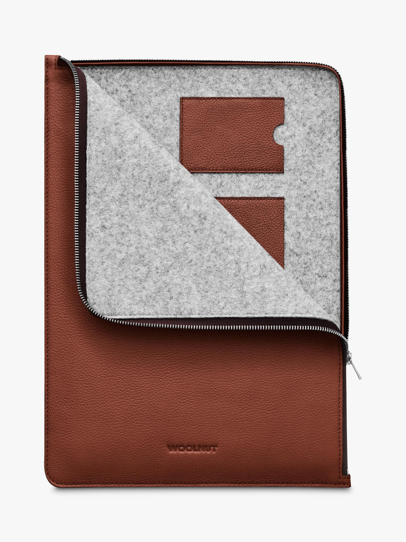 WOOLNUT Leather Folio Cognac for 16-inch MacBook Pro (British brand)
