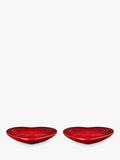 Le Creuset stoneware heart plates Cerise 14cm, UK version