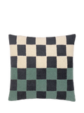 MADE checkerboard boucle cushion marine 50x50cm, imported from the UK