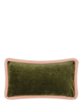 MADE Huxley cushion olive maroon velvet 50x30cm - British product
