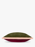 MADE Huxley cushion olive maroon velvet 50x30cm - British product