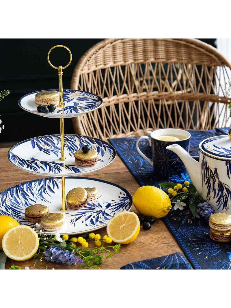 Sara Miller fine china 3-tier cake stand paradise pattern, UK version