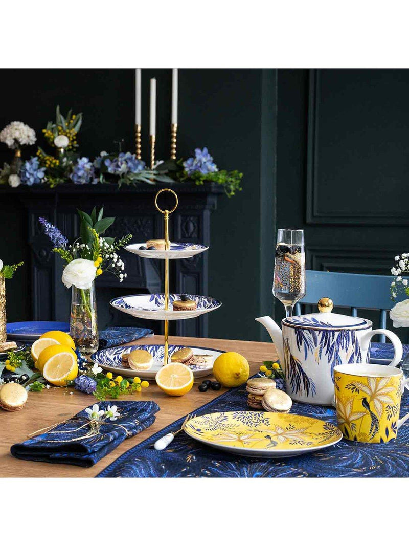 Sara Miller fine china 3-tier cake stand paradise pattern, UK version
