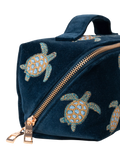Elizabeth Scarlett navy turtle lay flat makeup bag - British product