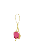 Katie Loxton strawberry bag charm in chartreuse magenta, imported from the UK