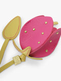 Katie Loxton strawberry bag charm in chartreuse magenta, imported from the UK