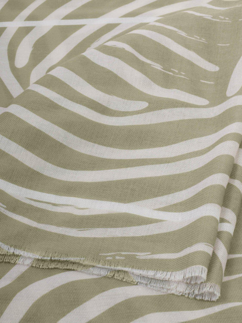 Katie Loxton wavy stripe scarf sage off white, imported from the UK