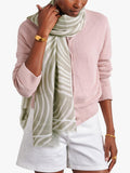 Katie Loxton wavy stripe scarf sage off white, imported from the UK