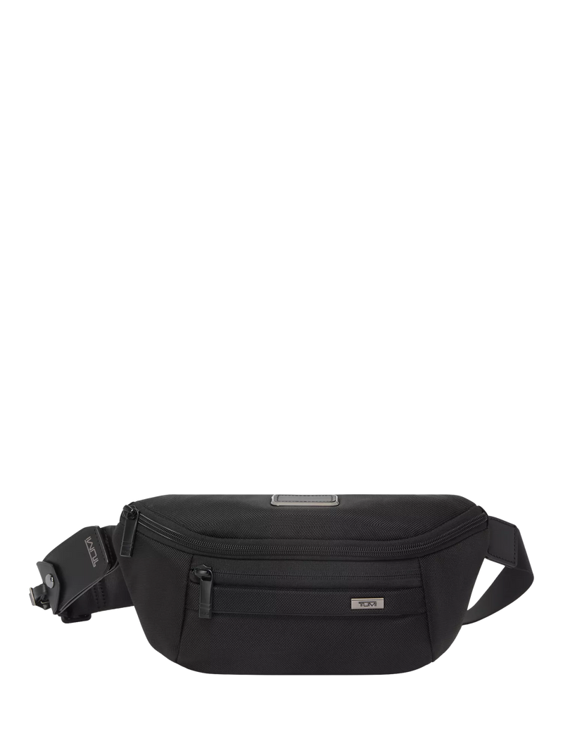 TUMI Alpha Sling black nylon bag with leather - British product