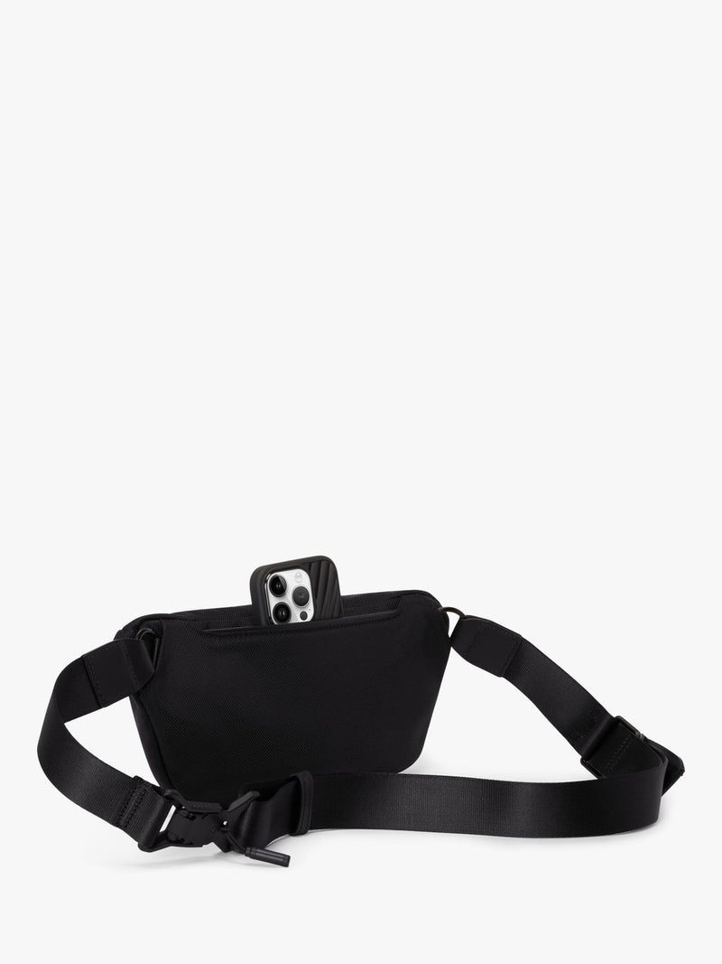TUMI Alpha Sling black nylon bag with leather - British product
