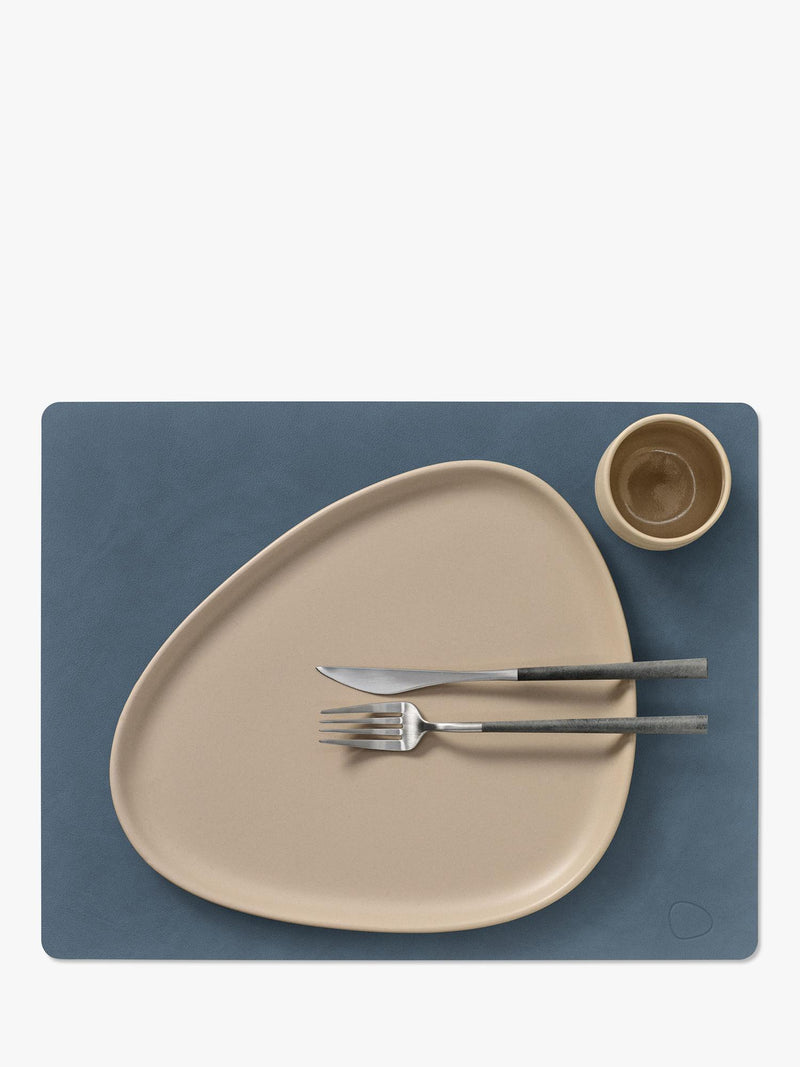 LIND DNA Nupo rectangular recycled leather placemat 35x45cm, imported from the UK