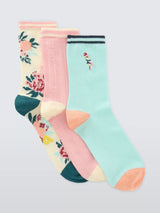 John Lewis John Lewis Atlas Parrot Ankle Socks, Pack of 3, Multi- Buy online at McGrocer