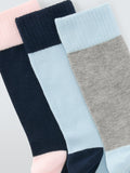 John Lewis ankle socks pack of 3 blue multi one size (British brand)